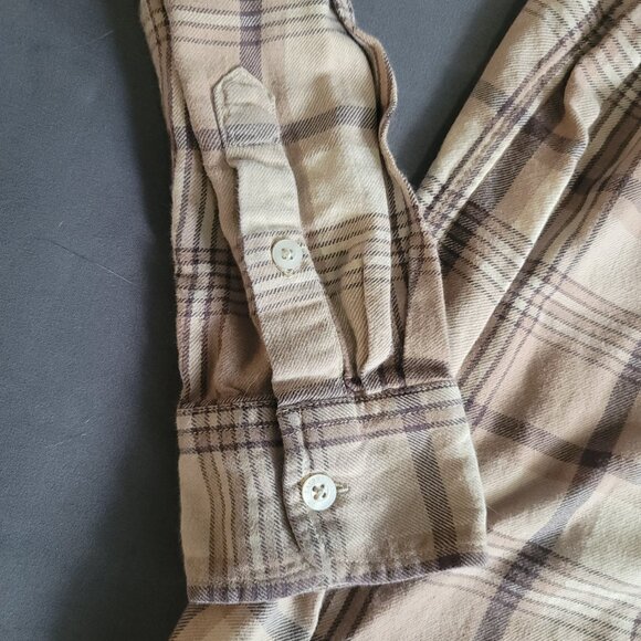 LRL Lauren Ralph Lauren Shirt Womens M Brown Plaid Button Up Camping Western - Picture 5 of 10